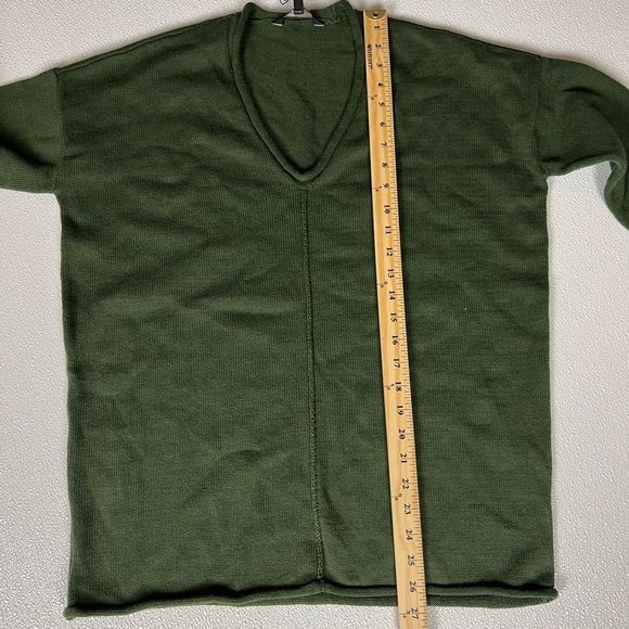 Bcbgmaxazria Olive Green V-Neck Roll Trim Pullover Sweater Size Small NWT - Picture 8 of 12